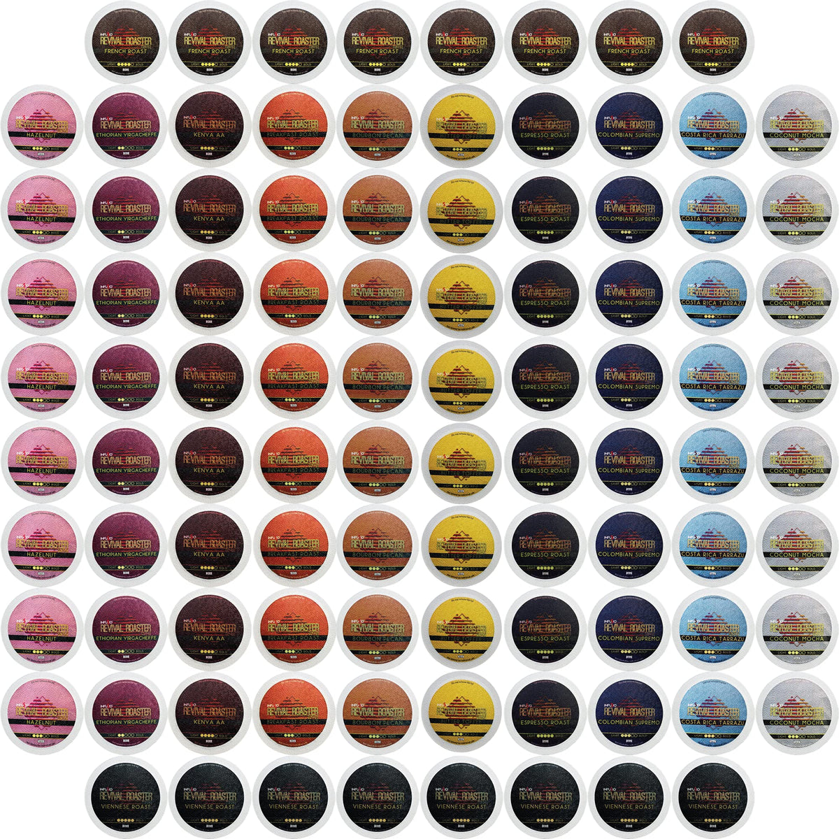 InfuSio Coffee Pods Variety Pack – 96 Count, 12 Flavors, Keurig 2.0 Compatible