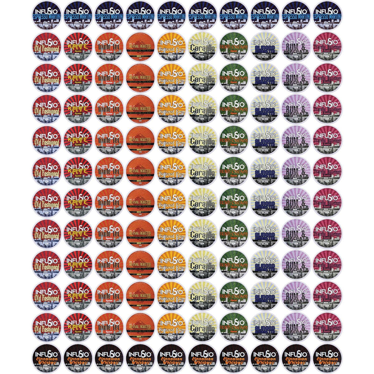 InfuSio Flavored Coffee Pods Variety Pack – 120 Cups, 12 Cocktail-Inspired Blends, Keurig K-Cup Compatible