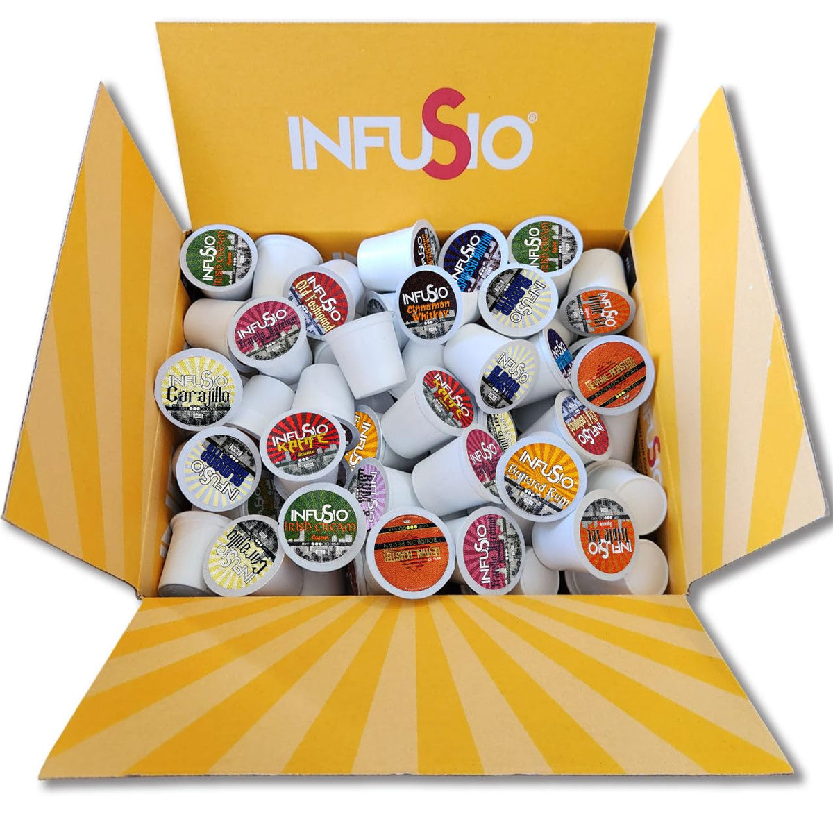 InfuSio Flavored Coffee Pods Variety Pack – 120 Cups, 12 Cocktail-Inspired Blends, Keurig K-Cup Compatible