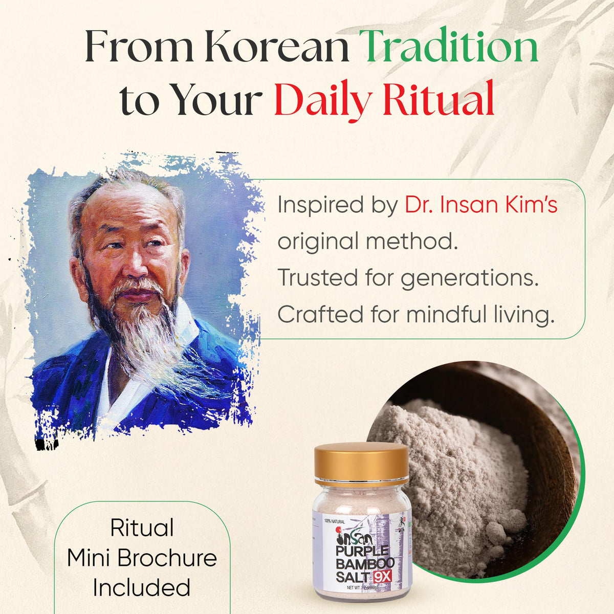 Insan 9X Roasted Bamboo Salt – Korean Alkaline Mineral Sea Salt for Cooking & Skincare (60g)