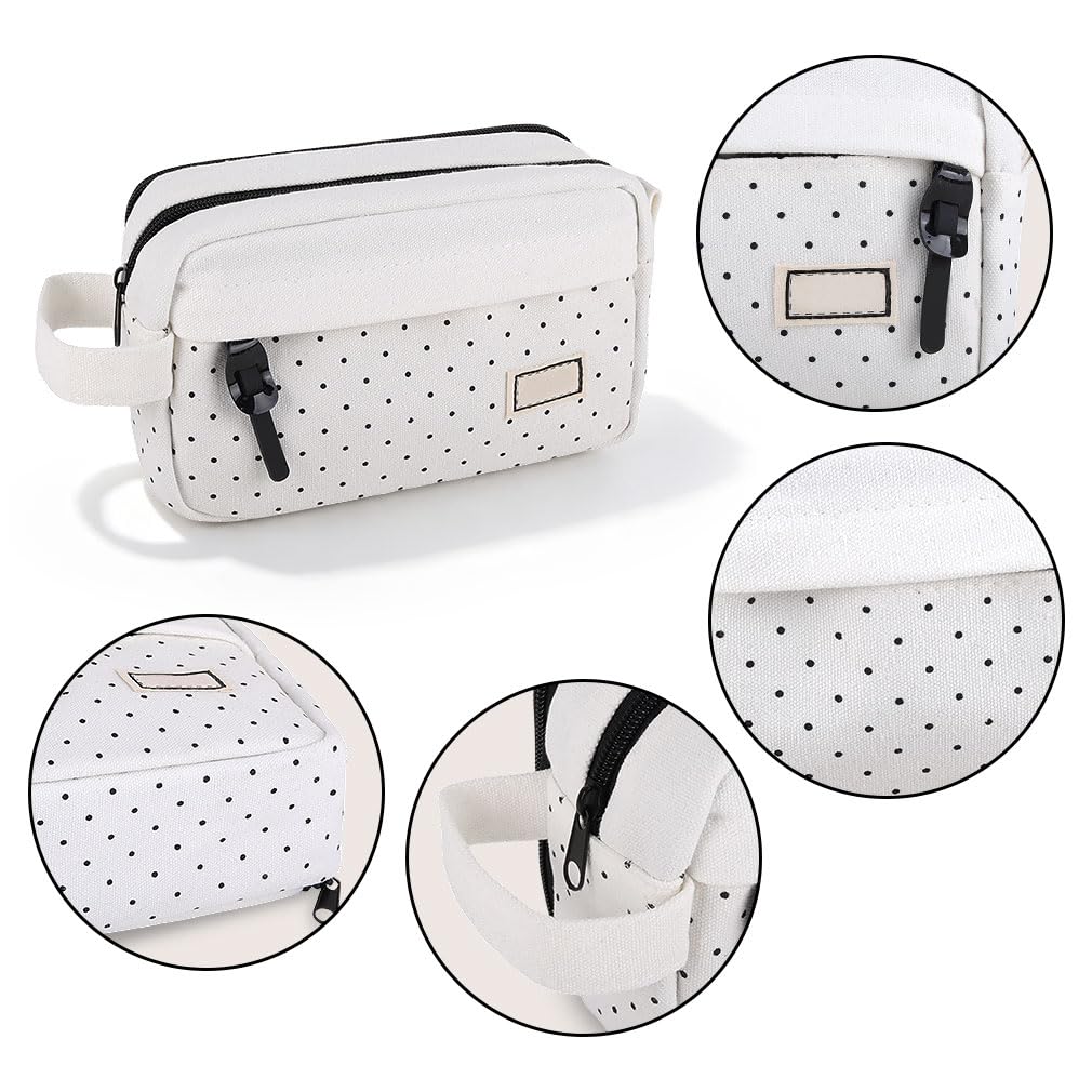 iSuperb Big Capacity Pencil Case Polka Dots Pencil Pouch Bag