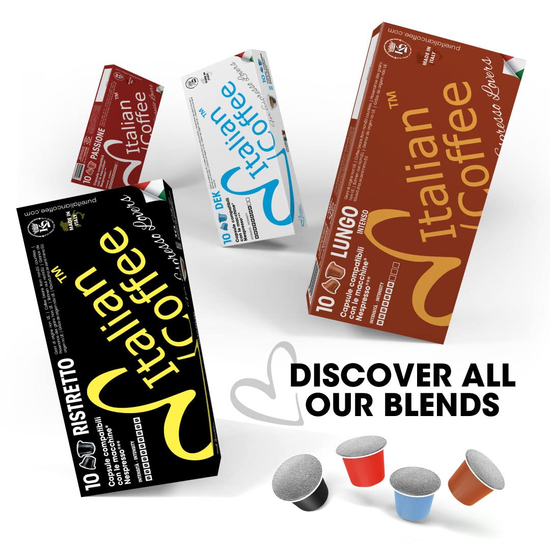 Italian Coffee for Espresso Lovers Pods – 100 Crema Regular, Nespresso Original Compatible (Pack of 100)