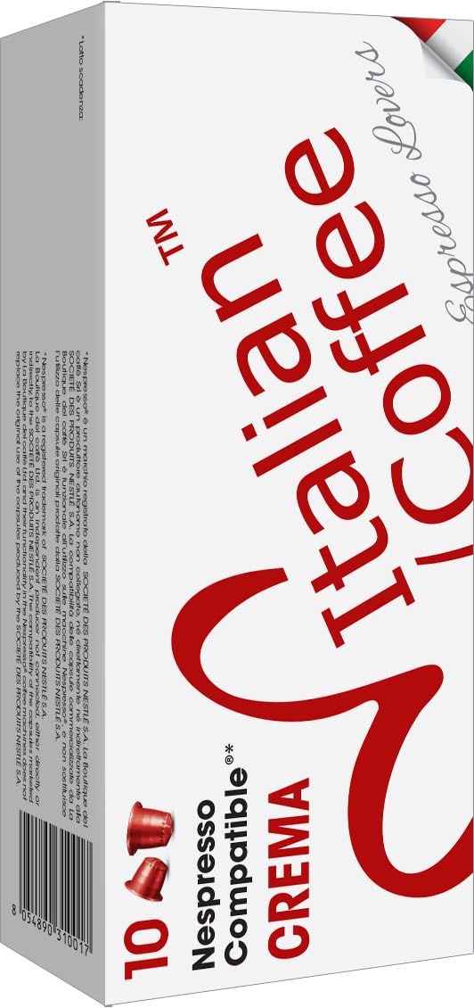 Italian Coffee for Espresso Lovers Pods – 100 Crema Regular, Nespresso Original Compatible (Pack of 100)