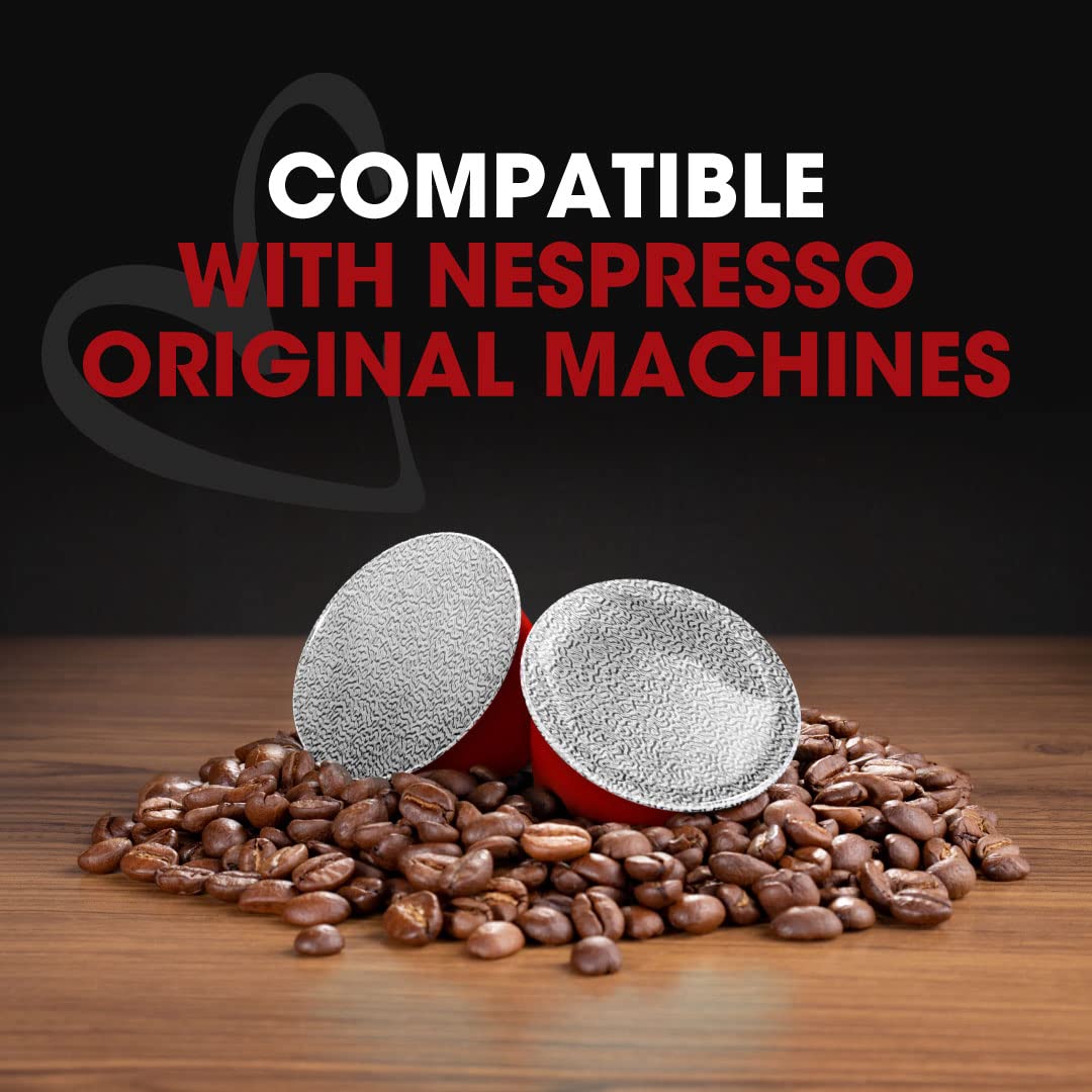 Italian Coffee for Espresso Lovers Pods – 100 Crema Regular, Nespresso Original Compatible (Pack of 100)
