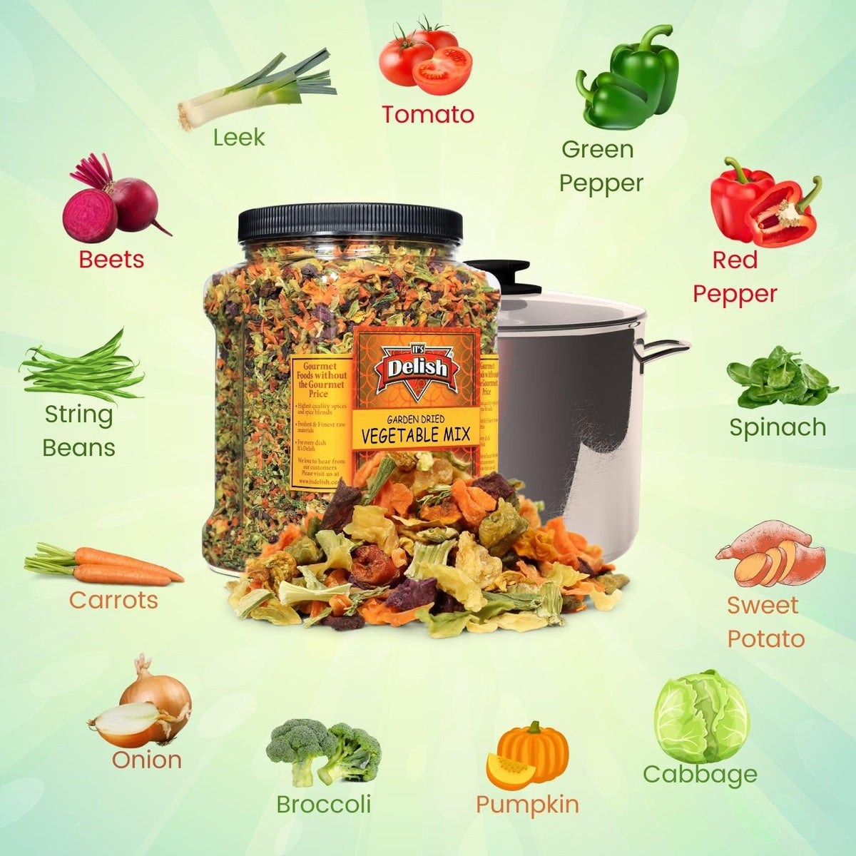 Garden Vegetable Soup Mix by It’s Delish — 24 oz Jumbo Container (Gluten-Free & Vegan)