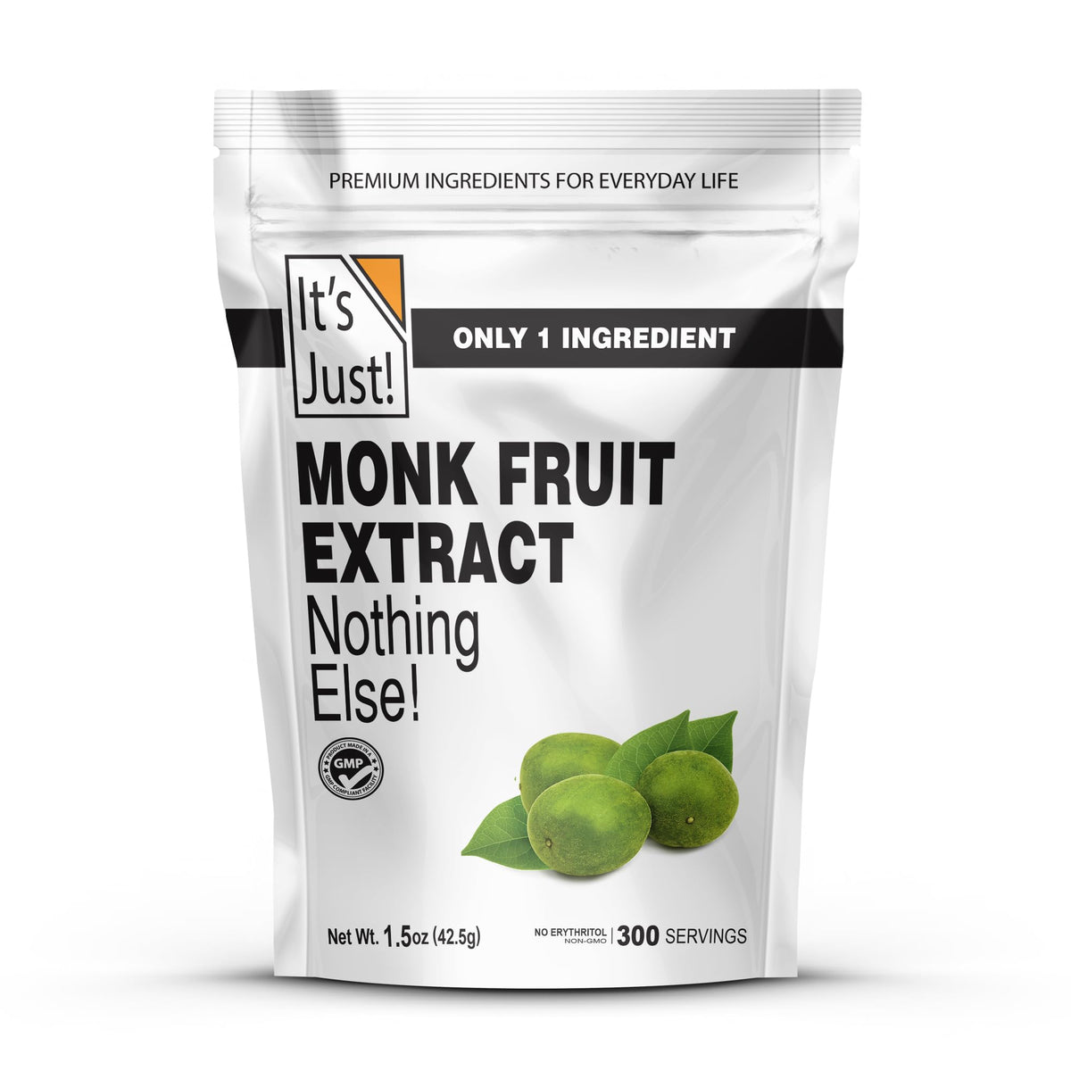 Its Just! 100% Monkfruit Extract Powder - Zero-Calorie Keto Sweetener (25% Mogroside V) - 1.5oz / 42g