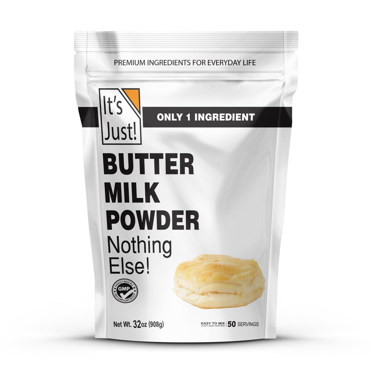 It's Just! Powdered Buttermilk 32oz – rBST Free, Shelf-Stable, Just Add Water