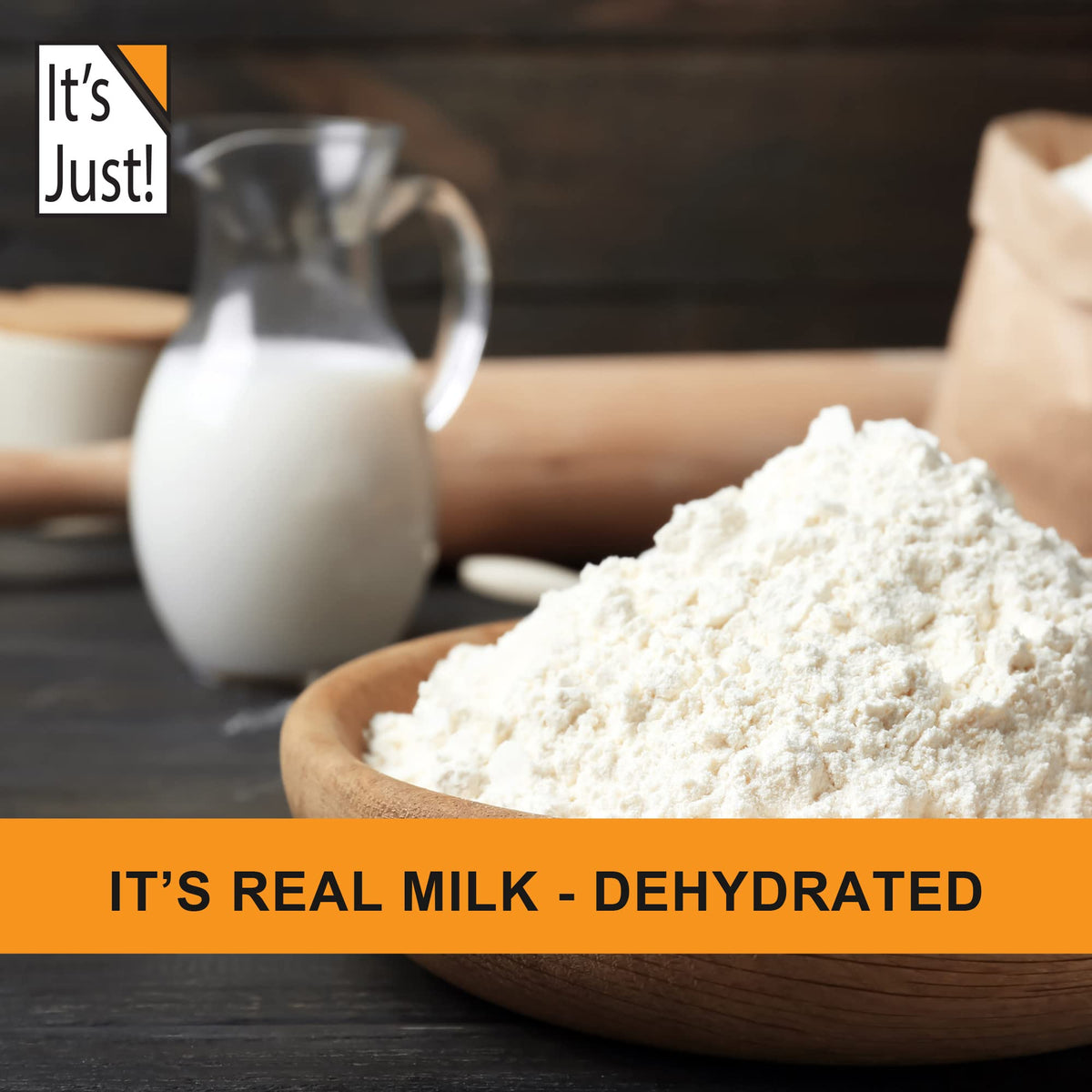 It's Just! Whole Milk Powder - 2 lbs, rBST/rBGH Free, Shelf-Stable, Made in USA