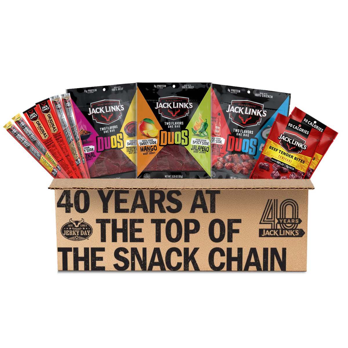 Jack Link’s DUOs Gift Box – 11-Piece Beef Jerky & Chicken Snack Variety Pack