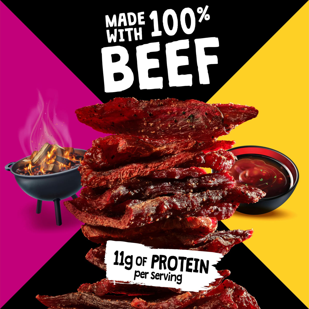 Jack Link's Duos Original/Teriyaki Jerky – 3.25oz Bag, 11g Protein per Serving (8-Pack)