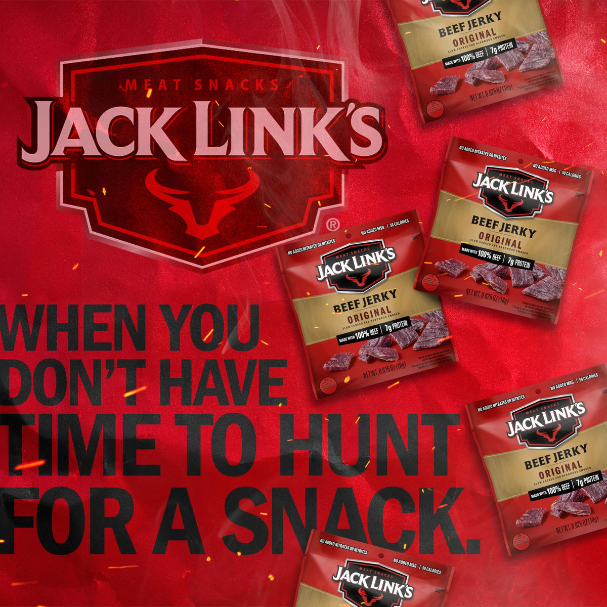 Jack Link's Original Beef Jerky Multipack - 20 Pack, 7g Protein per Serving