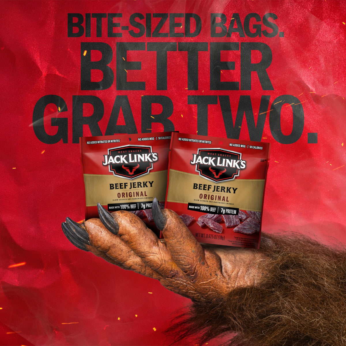 Jack Link's Original Beef Jerky Multipack - 20 Pack, 7g Protein per Serving