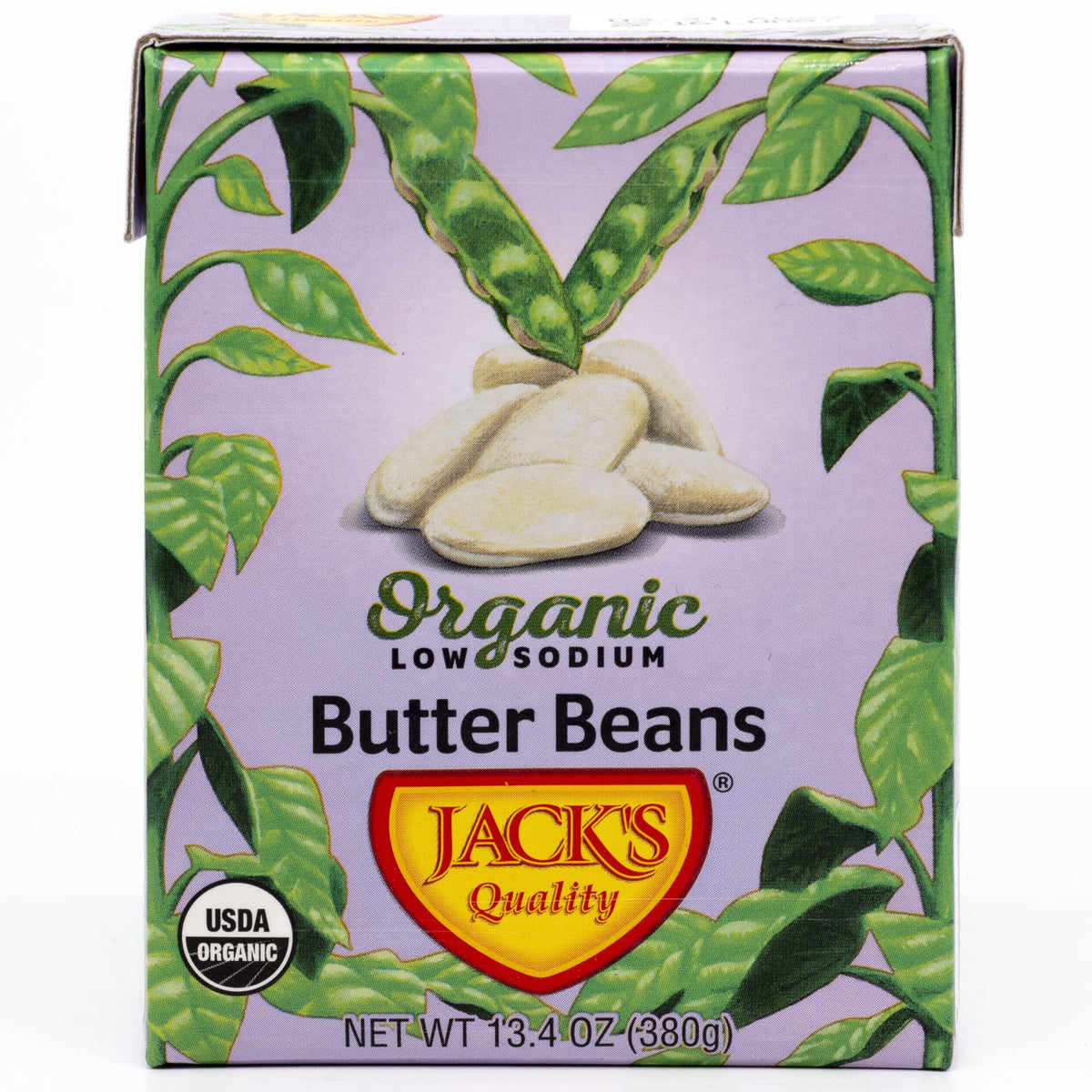 Jack’s Organic White Butter Beans – 13.4 oz, 8 Pack | Protein & Fiber, Low Sodium, Non-GMO