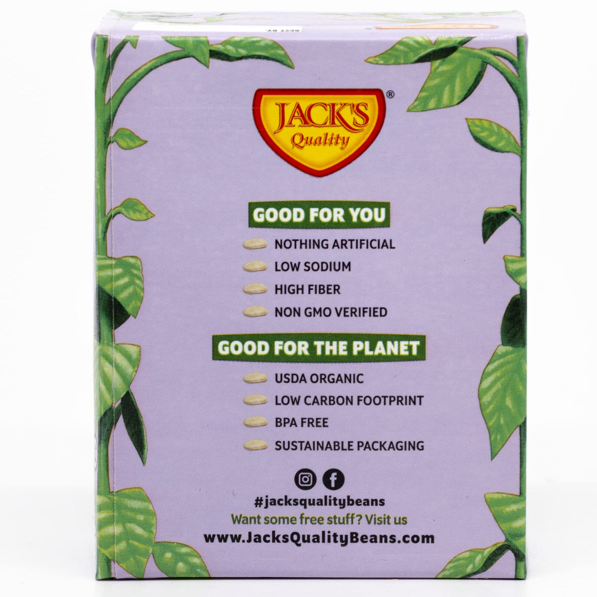 Jack’s Organic White Butter Beans – 13.4 oz, 8 Pack | Protein & Fiber, Low Sodium, Non-GMO