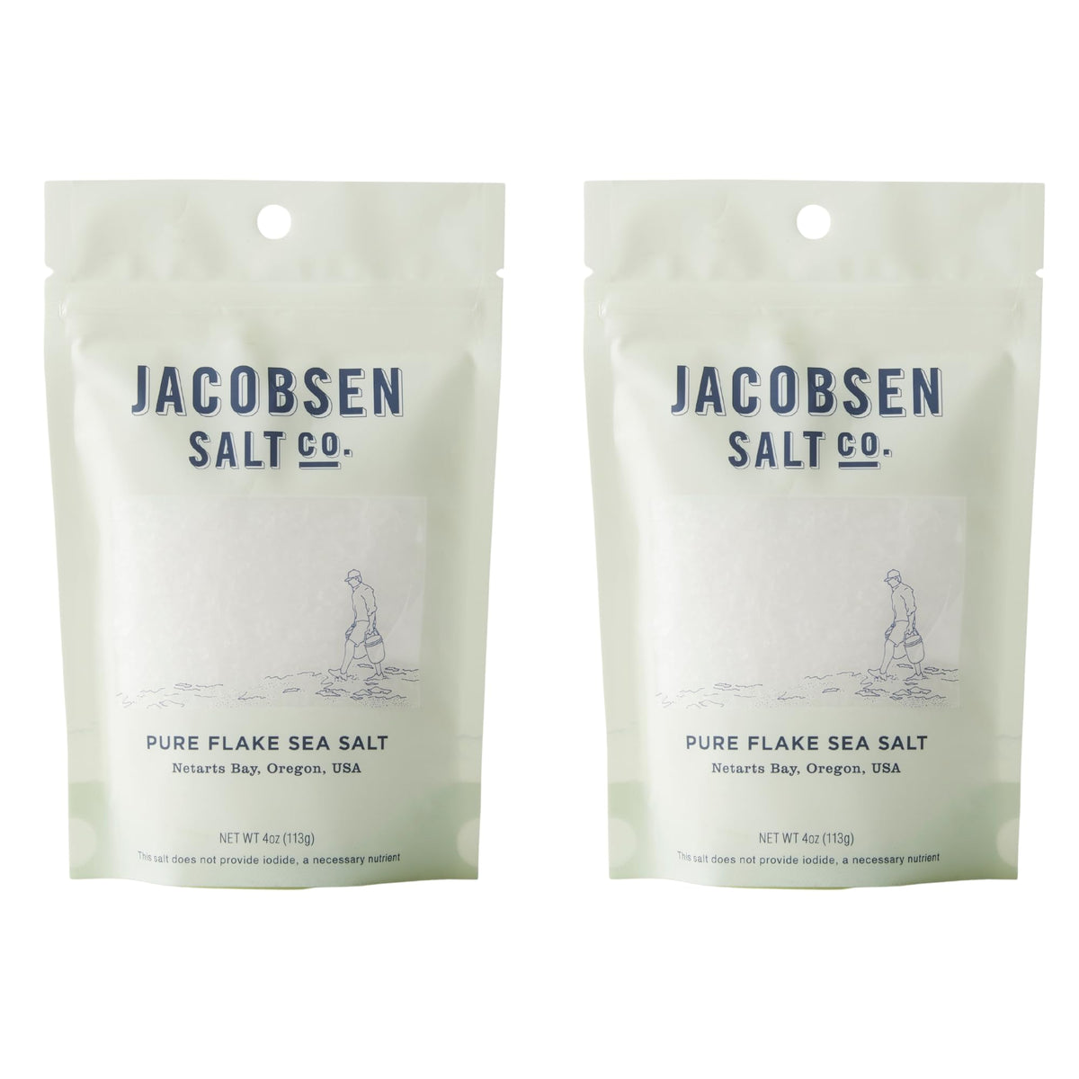 Jacobsen Salt Co. Pure Flake Sea Salt – Kosher, Non-Iodized, 4oz (2-Pack)