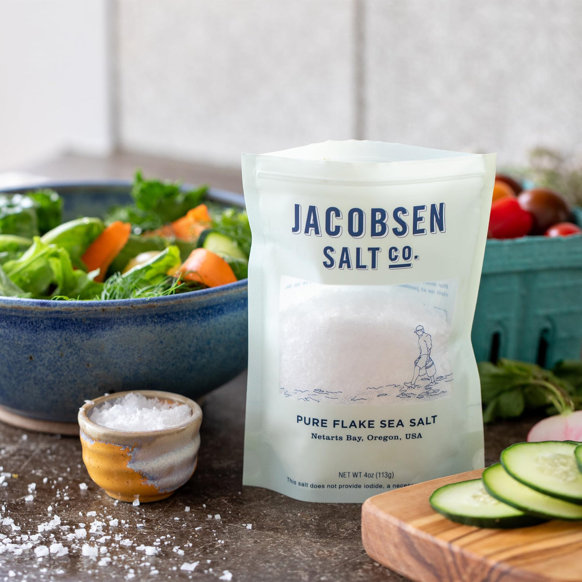 Jacobsen Salt Co. Pure Flake Sea Salt – Kosher, Non-Iodized, 4oz (2-Pack)