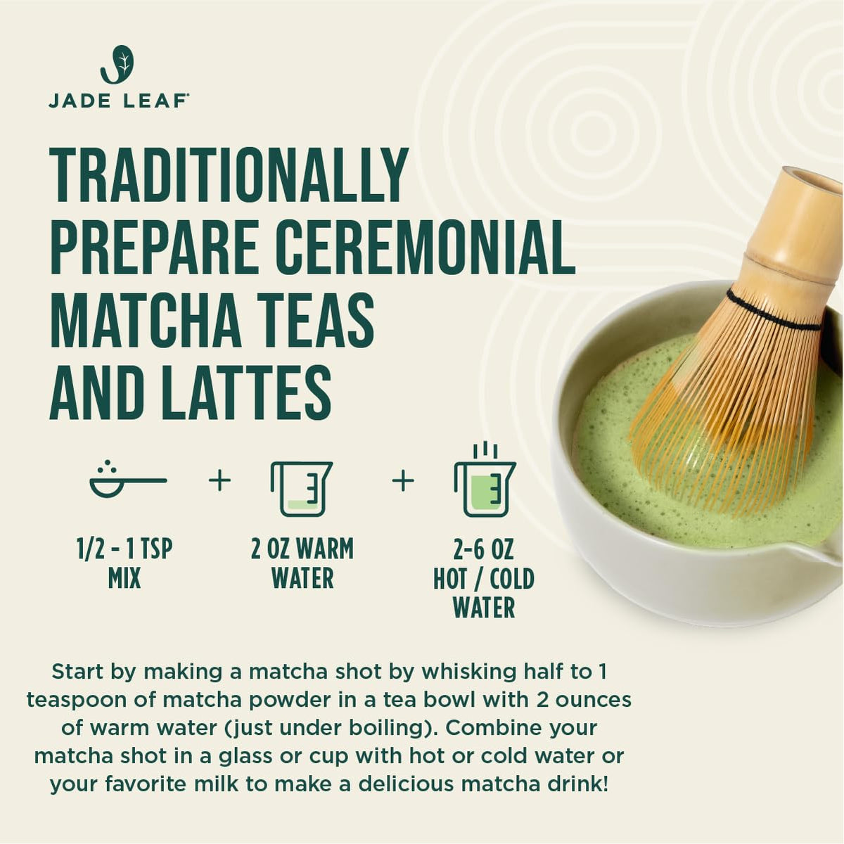 Jade Leaf Matcha Organic Ceremonial Grade – Barista Edition, 100g (3.53 oz)
