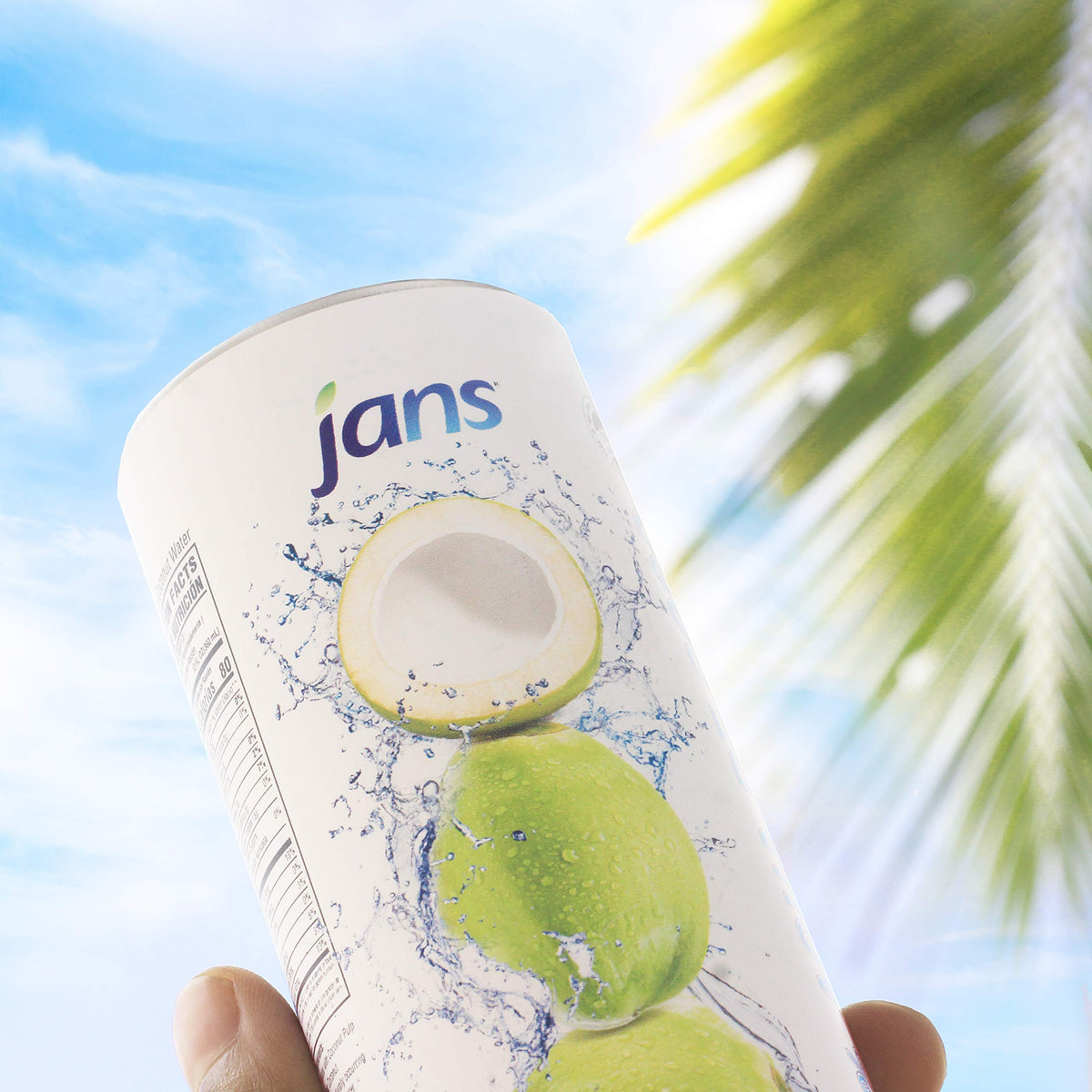 Jans 100% Coconut Water with Pulp – No Sugar Added, 16.57 oz (Pack of 12) | Hydration with Electrolytes