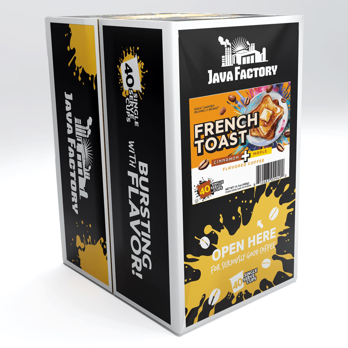 Java Factory Cinnamon & Maple Coffee Pods for Keurig K-Cup – French Toast, 40 Count