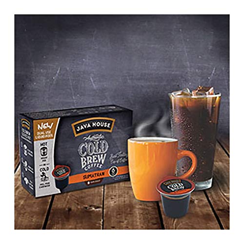 Java House Dark Roast Sumatran Cold Brew Capsules — Peel & Pour, 12 Count, TSA-Approved