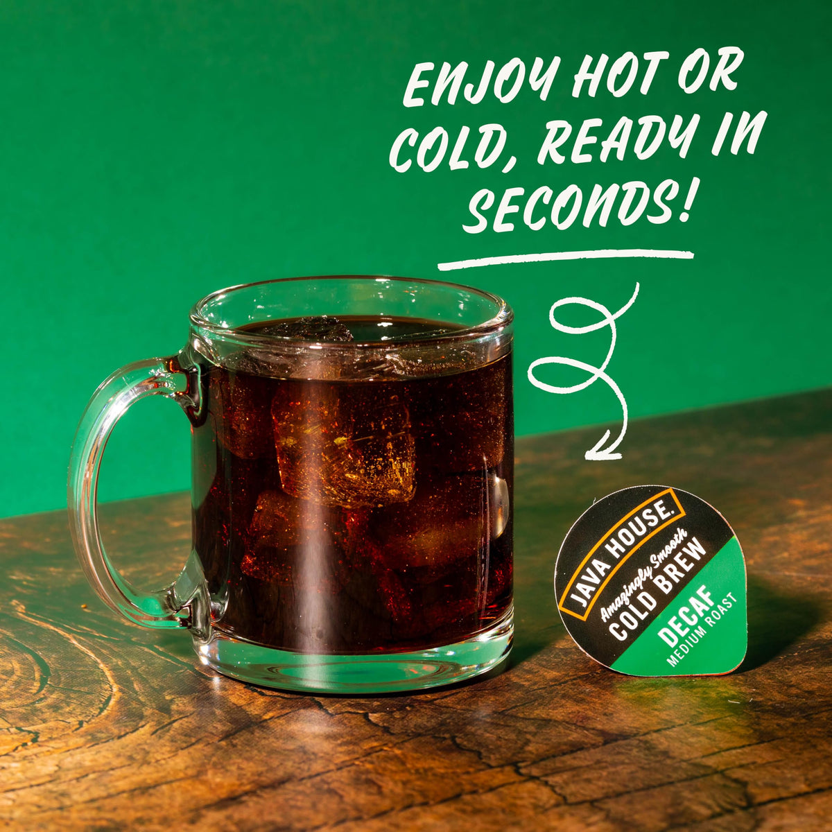 JAVA HOUSE Decaf Cold Brew Capsules – Medium Roast, Peel & Pour, 12 ct