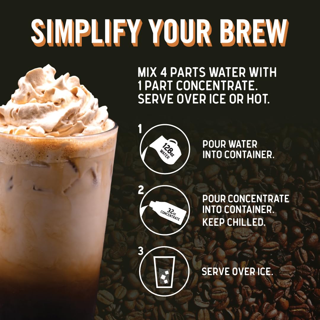 JAVA HOUSE Cold Brew Decaf Colombian 4:1 Liquid Concentrate – 32 oz Bottle | Easy Iced or Hot Brew