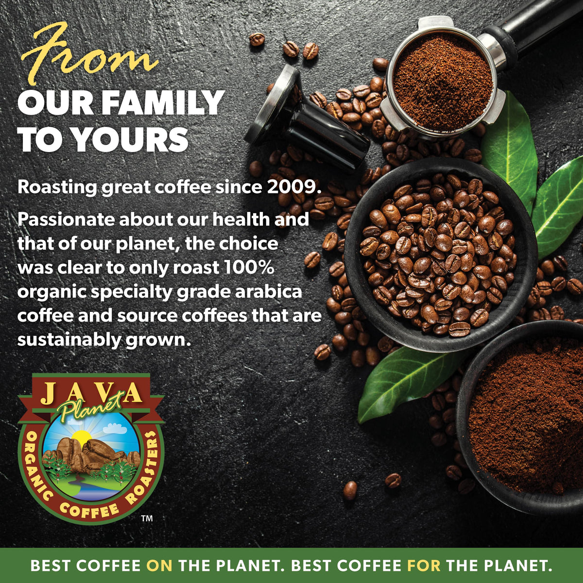 Java Planet Low Acid Organic Coffee – Ethiopian Whole Bean, Medium Roast, Mold-Free | 1LB Bag
