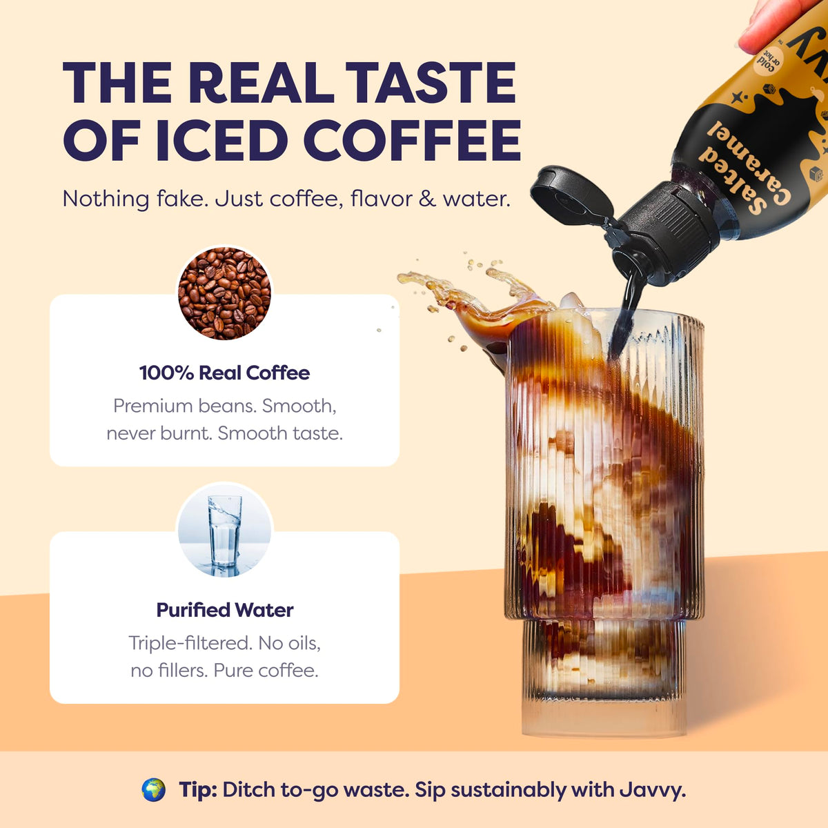Javvy Coffee Concentrate Salted Caramel — Limited Release, 35 Servings for Hot & Iced Coffee