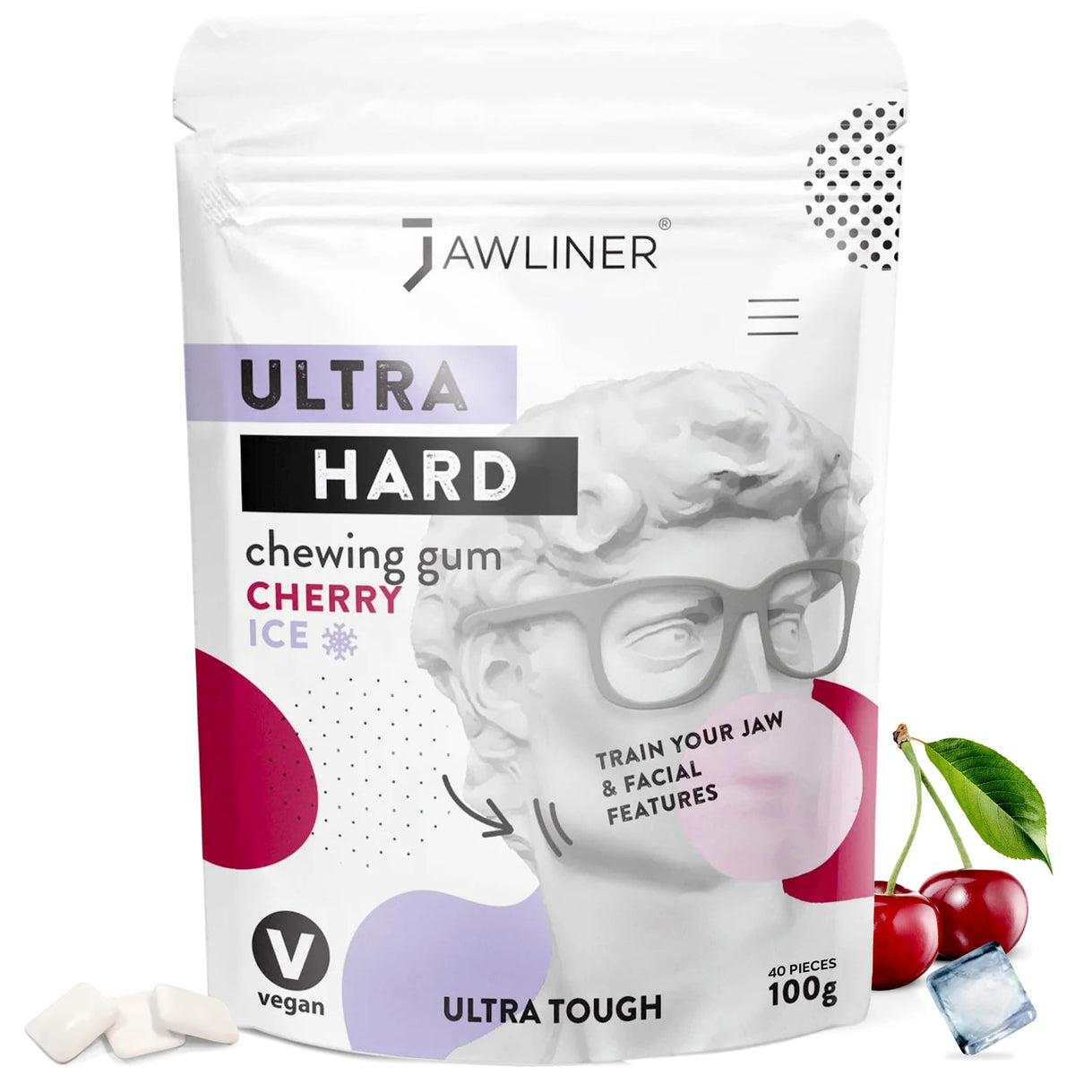Jawliner Extreme Ultra15x Jawline Gum – Sugar-Free, 12-Week Coaching, Mint Flavor