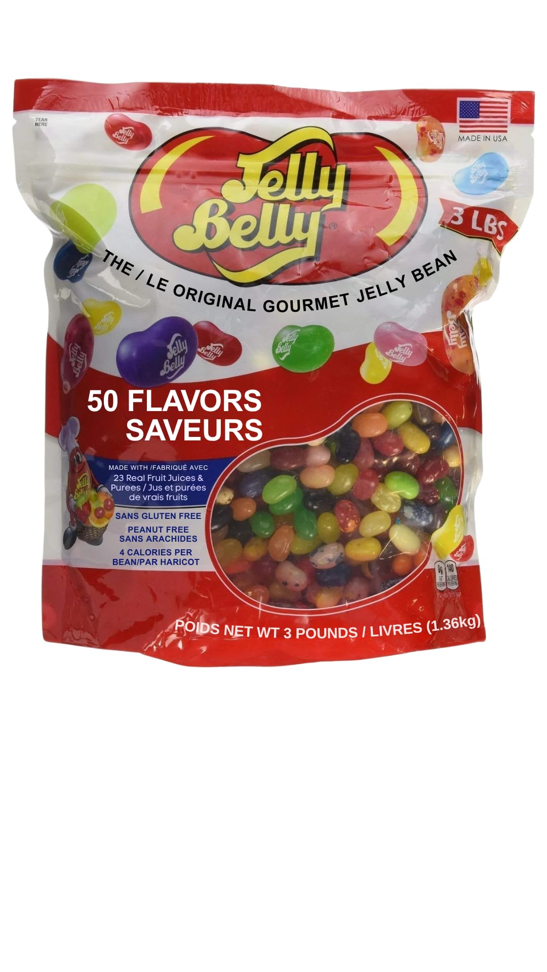 Jelly Belly 3lb Bag – 50 Flavors – Kosher Certified | Party & Gift Candy