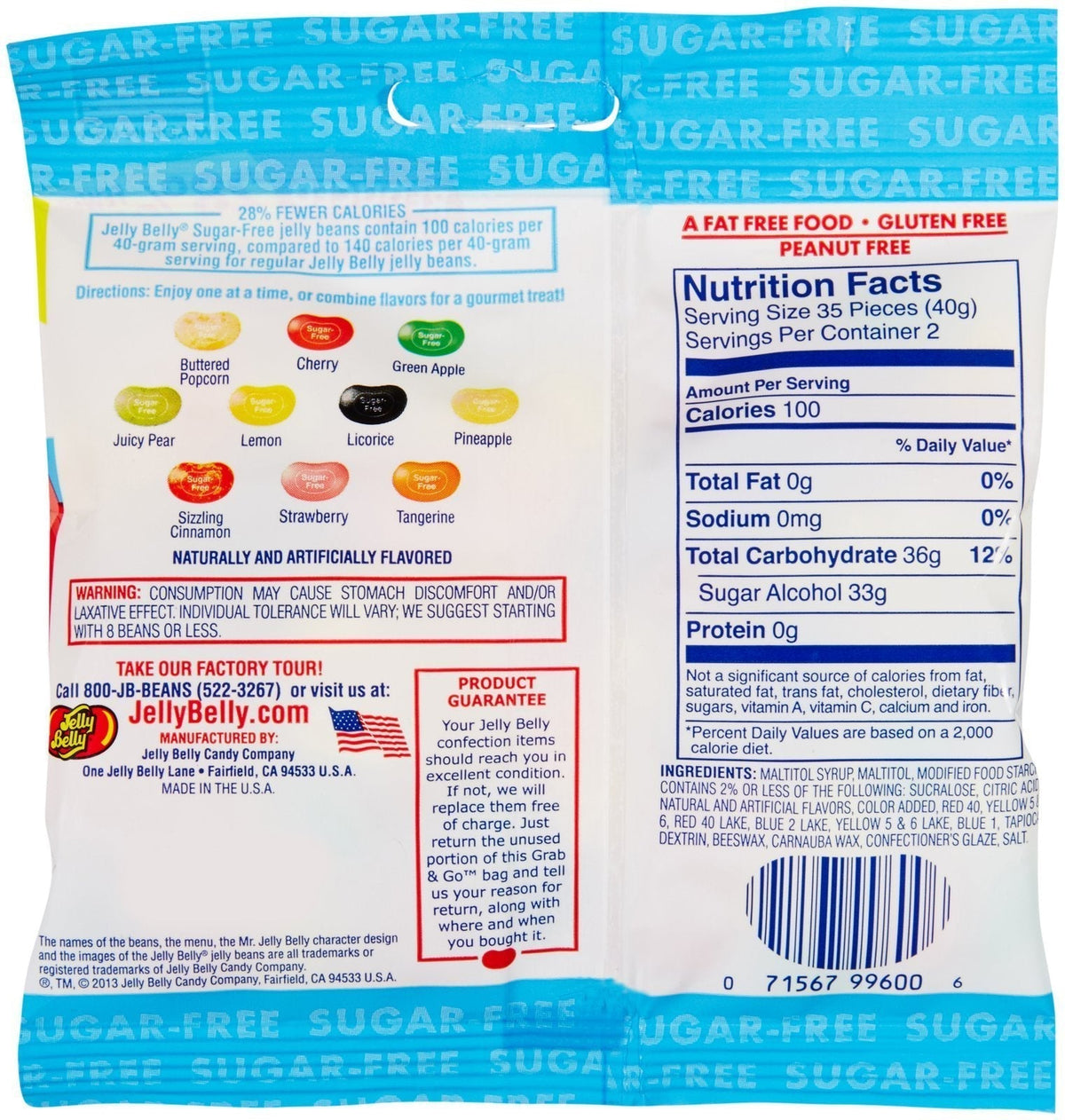 Sugar-Free Jelly Belly Jelly Beans – 2.8 oz Bags (12-Pack) | OU Kosher, Peanut-Free