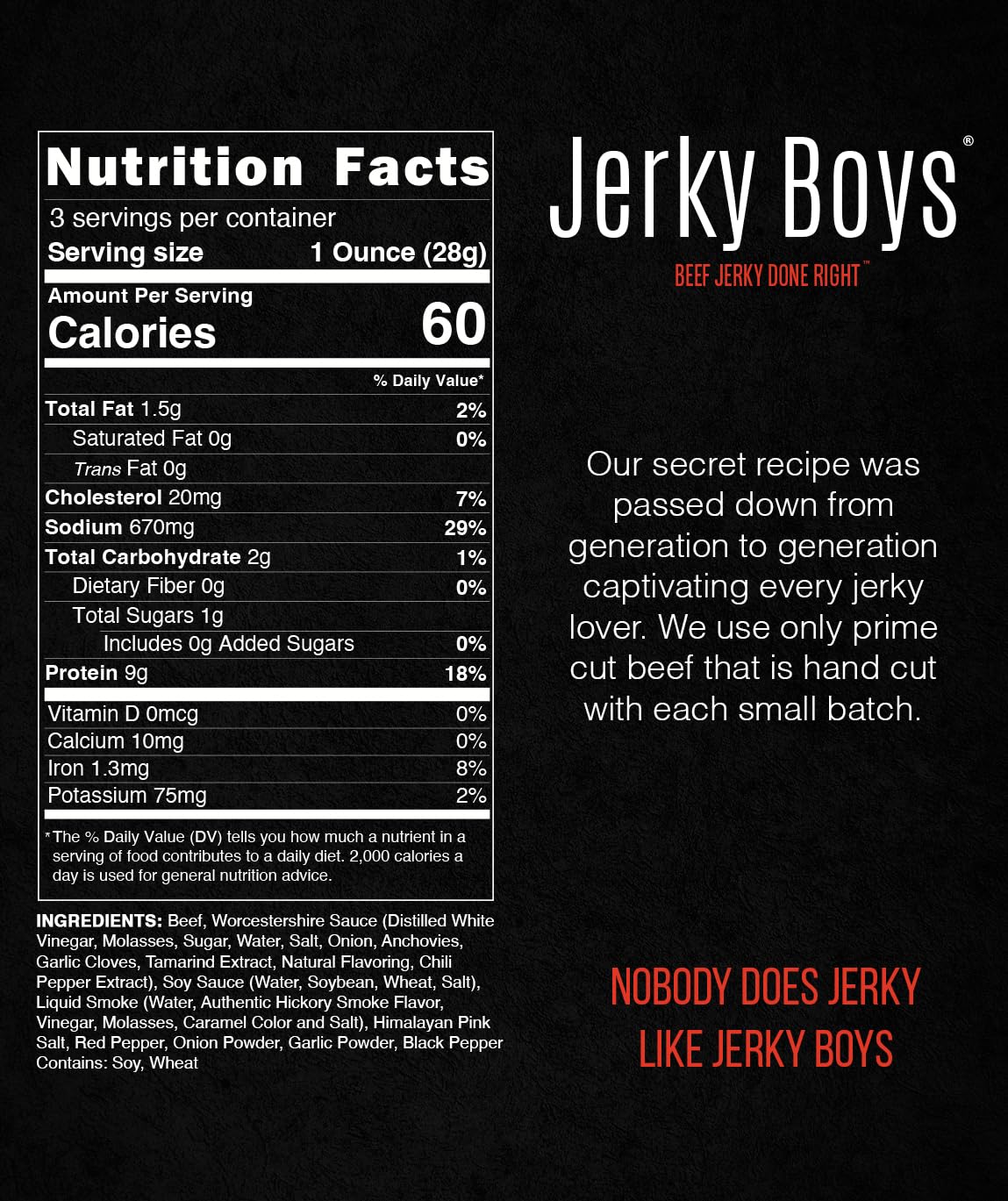 Jerky Boys Premium Beef Jerky Original 2-Pack | High Protein, Low Carb, No Preservatives