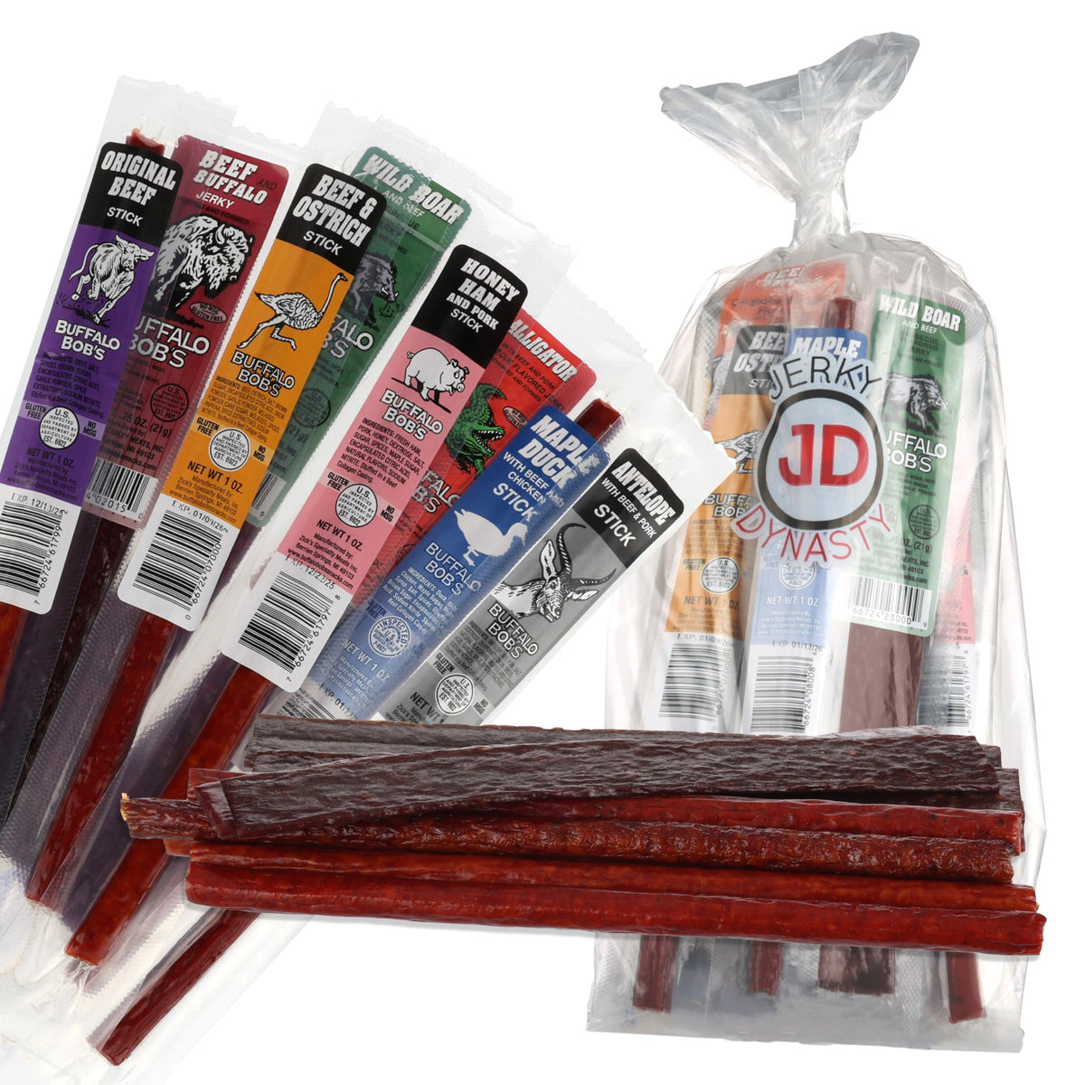 Jerky Dynasty Ultimate 27-Piece Exotic Jerky Gift Set | Buffalo Bob's Wild Game Variety Pack