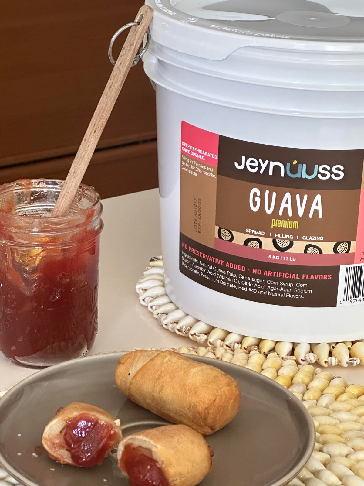 Jeynuuss Premium Guava Cake Filling – 11 lb Bulk Guava Paste for Pies, Donuts & Pastries | Gluten-Free & Kosher