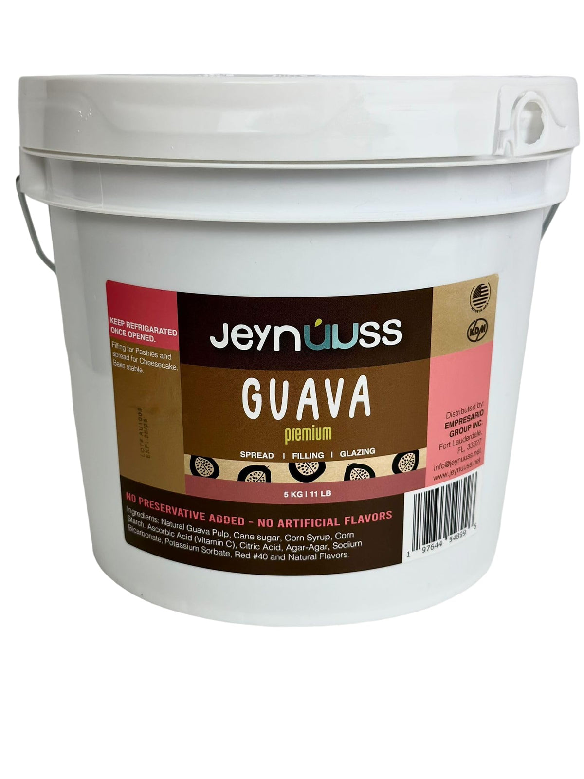 Jeynuuss Premium Guava Cake Filling – 11 lb Bulk Guava Paste for Pies, Donuts & Pastries | Gluten-Free & Kosher