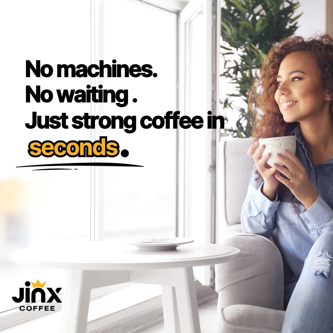 Jinx Coffee Concentrate – 50x Stronger Cold Brew, 48 Servings | Instant Hot or Iced Coffee