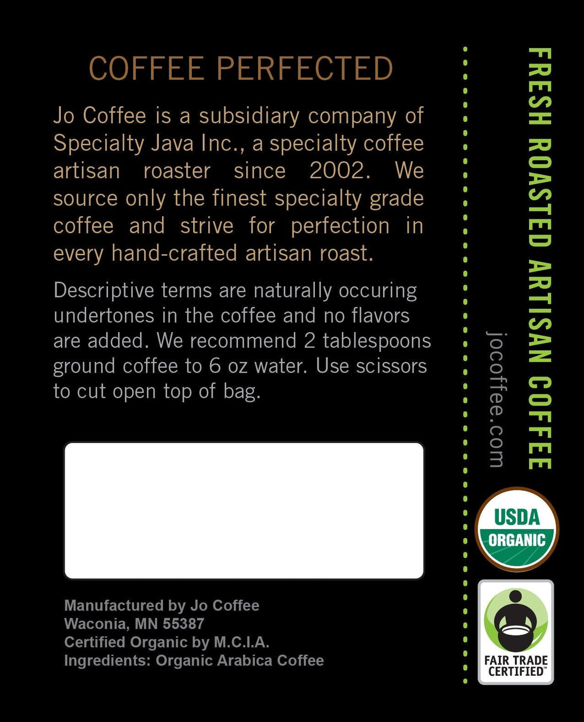 Morning Jo Organic Breakfast Blend — 2 lb Ground Coffee | 100% Arabica, Fair Trade, USDA Organic | Jo Coffee