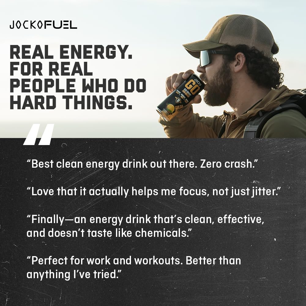 Jocko GO Energy Drink Blue Raspberry – Keto, Sugar Free, Nootropic (12 Pack) | Jocko Fuel