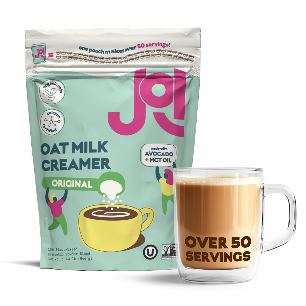 JOI Instant Oat Milk Creamer Pouch – 32 Servings, Vegan, Gluten-Free, Shelf-Stable