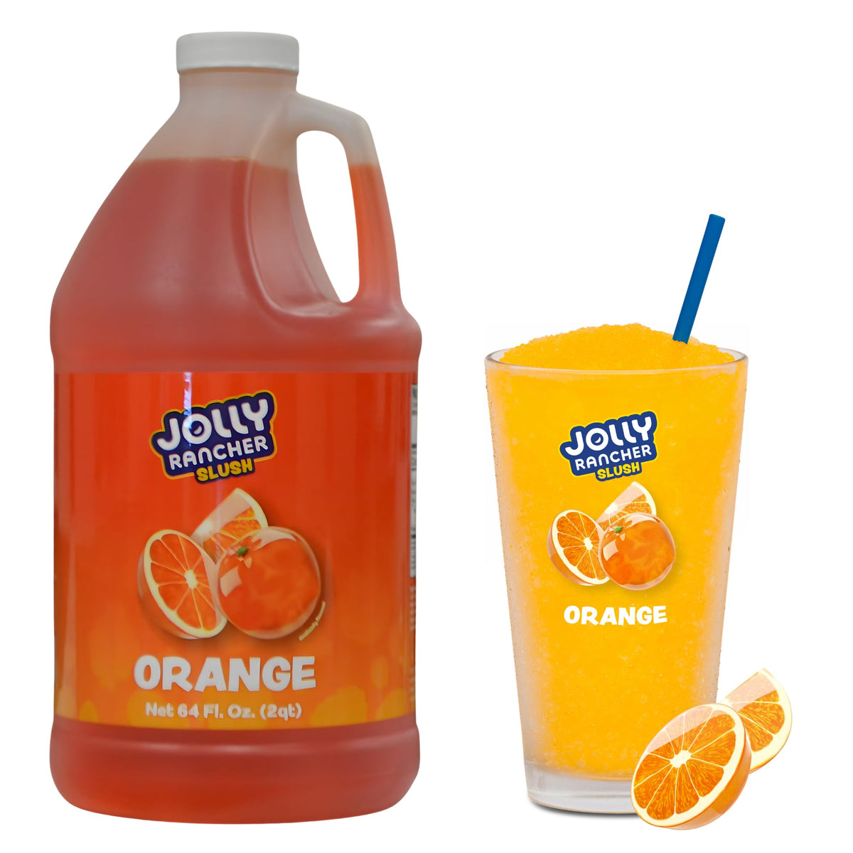 JOLLY RANCHER SLUSH Orange Frozen Beverage Mix – 1/2 Gallon, 5:1 Slush Machine Syrup