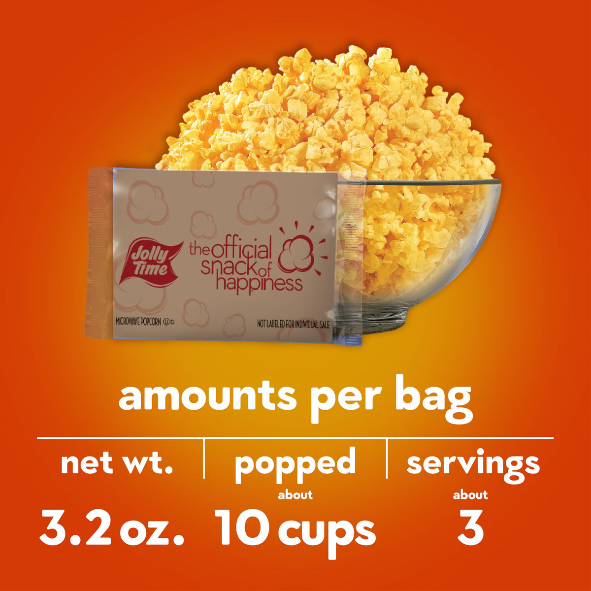 Jolly Time The Big Cheez Cheddar Cheese Microwave Popcorn – 36 Bags, 3.2oz Each