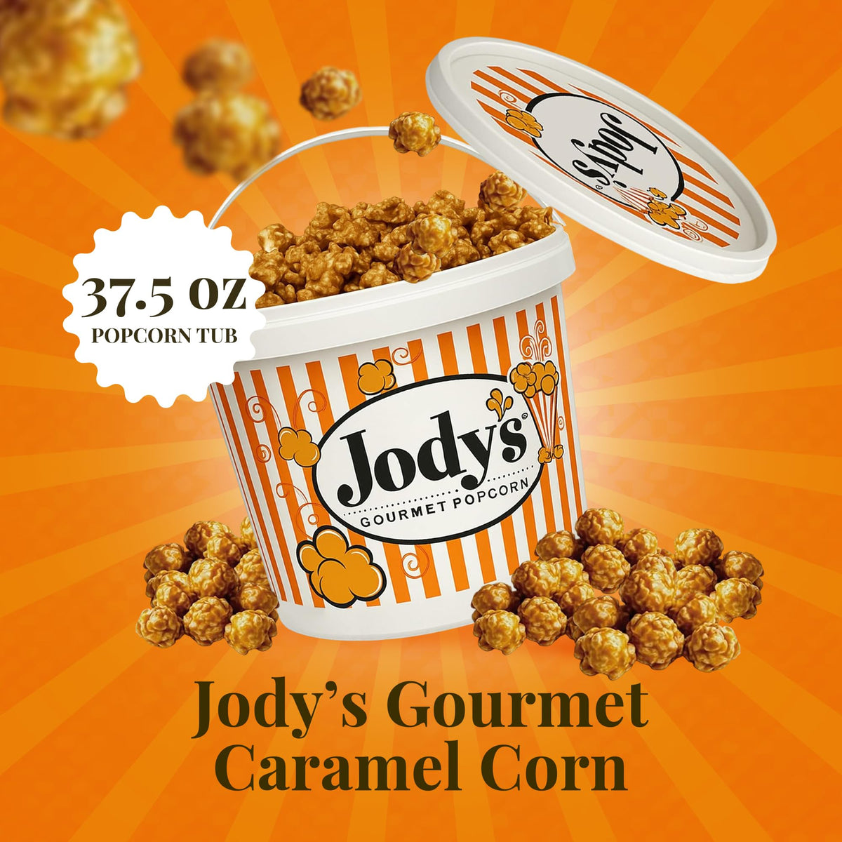 Jody’s Gourmet Caramel Corn Tub 37.5oz – Real Butter, Non-GMO, Gluten Free
