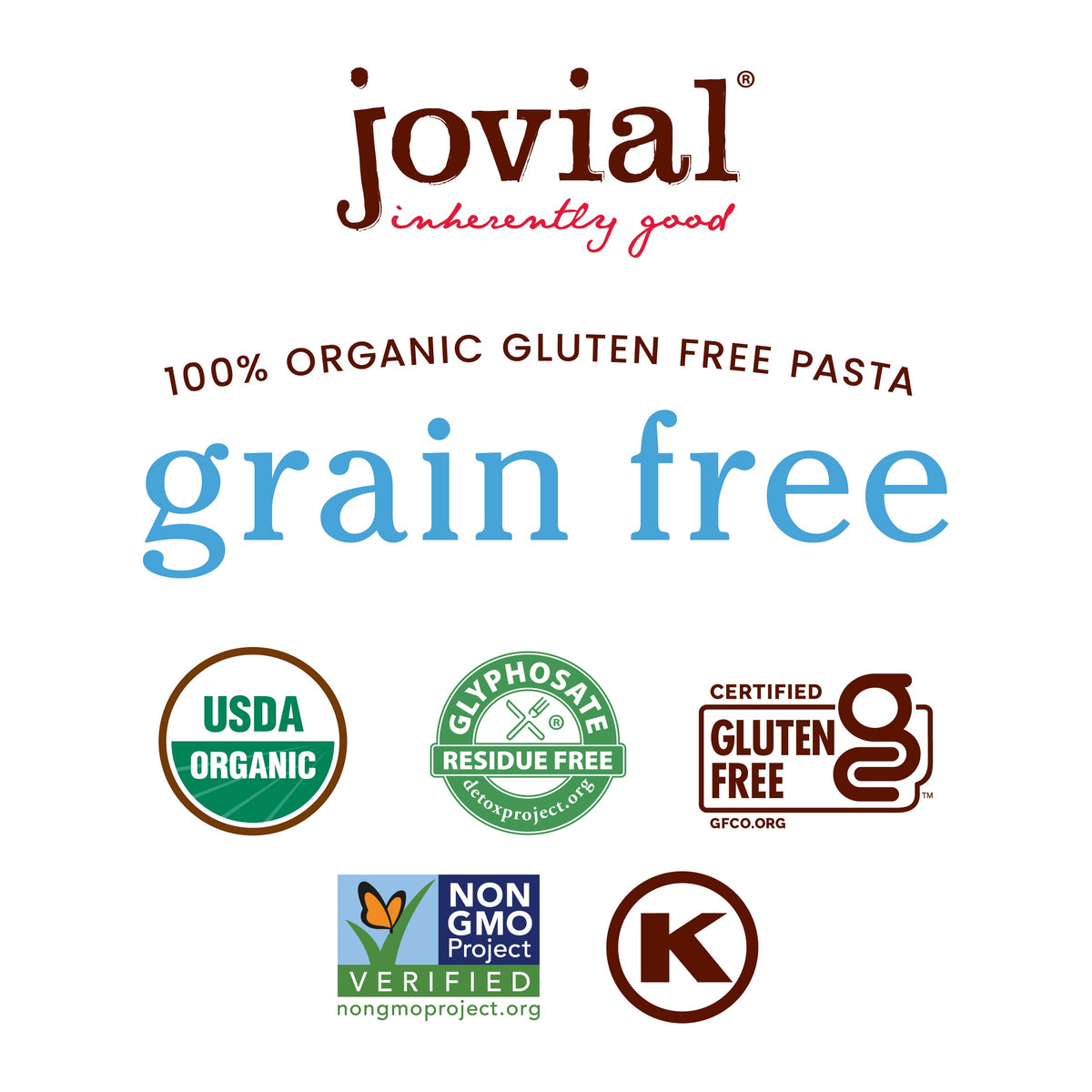 Jovial Grain-Free Cassava Penne Rigate — Organic Gluten-Free Pasta, 3 Pack