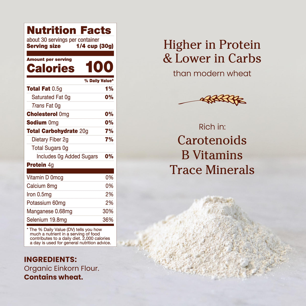 Jovial Organic Einkorn Flour, 32 oz (2 Pack) – Premium Ancient-Grain Baking