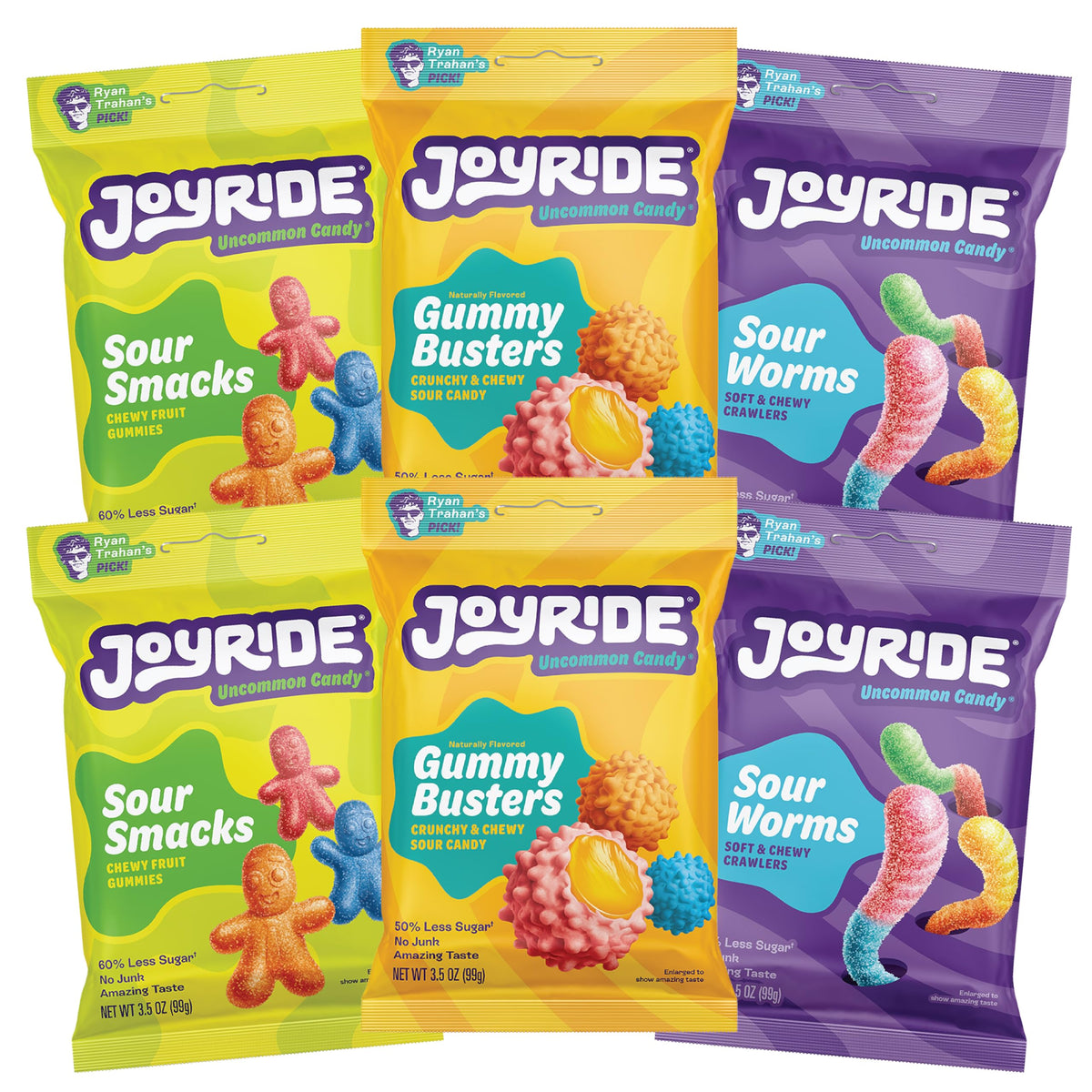 JOYRIDE All Star Variety 6 Pack — Low Sugar, Dye-Free Gummy Candy