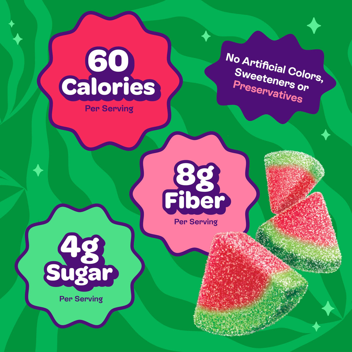 JOYRIDE Sour Watermelon Wedges + Peppermint Gum Bundle – 6x3.5oz + 2.5oz Low Sugar