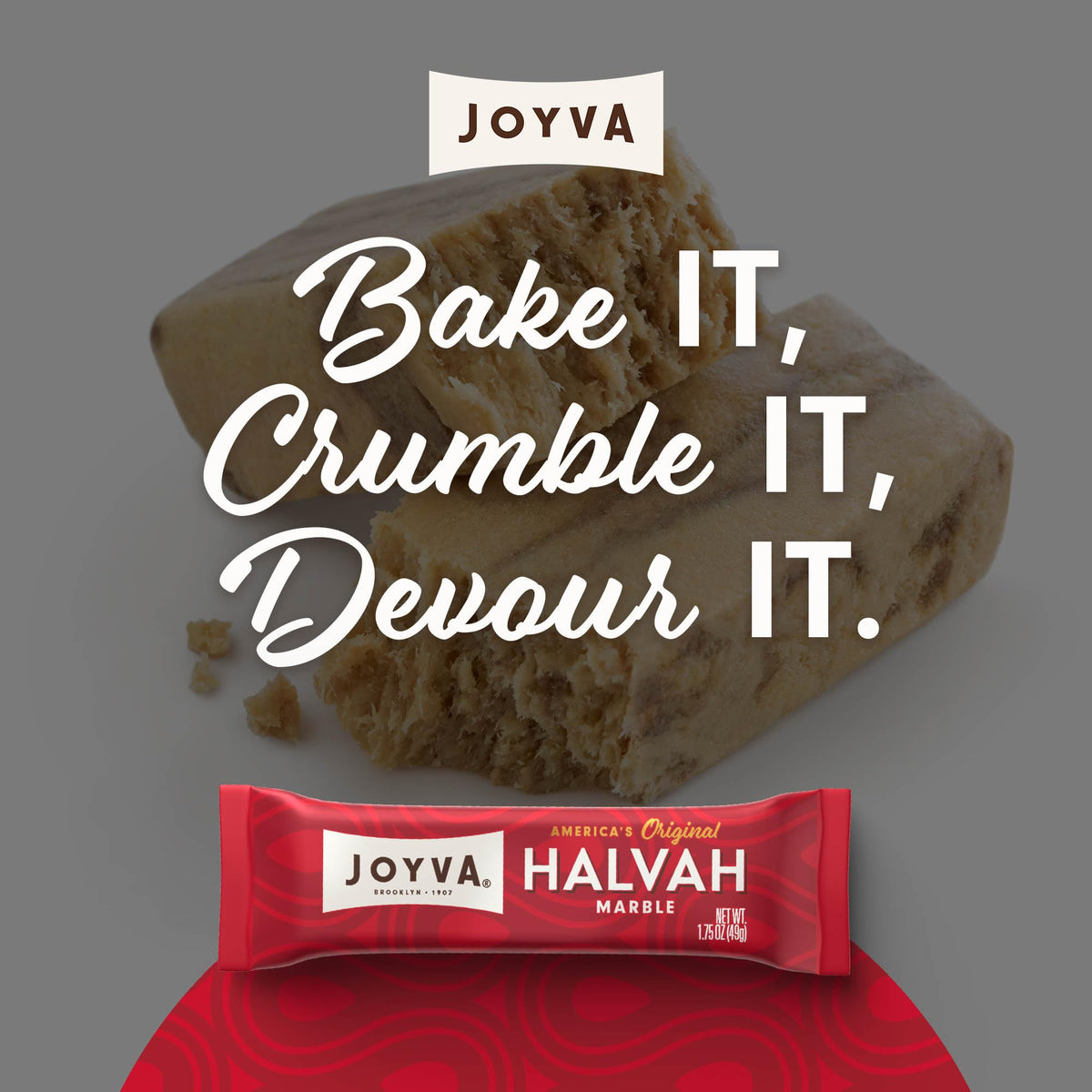Joyva Halvah Marble – 1.75oz Pack of 36 | Dairy Free, Gluten Free & Kosher Parve | Brooklyn Handcrafted Sesame Treat