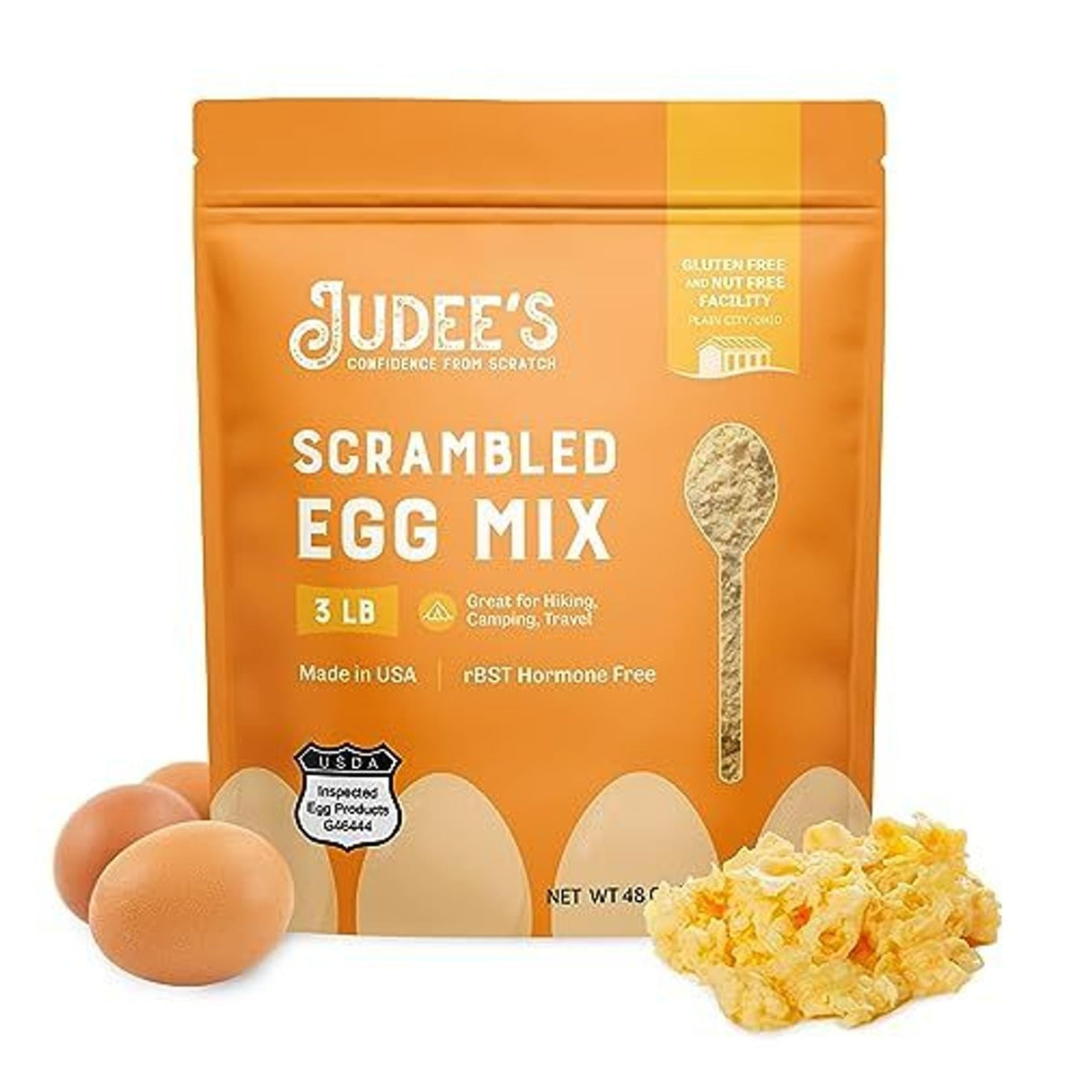 Judee's Gluten Free Scrambled Egg Mix – Quick Prep, Camping & Baking, 3 lb
