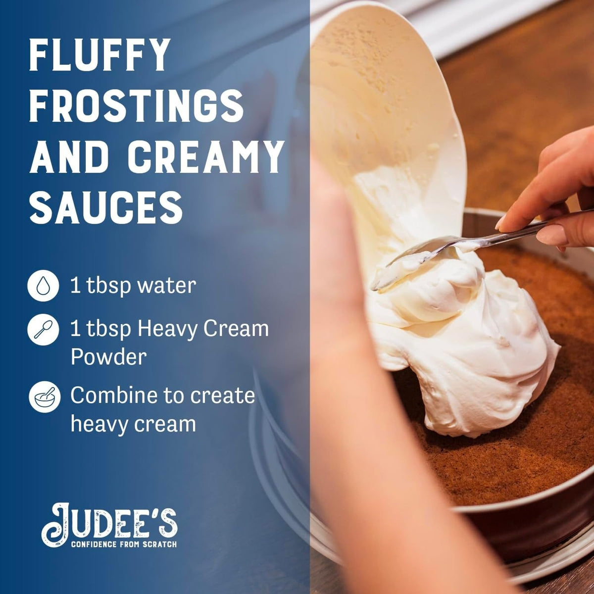Judee's Gluten Free Heavy Cream Powder - Shelf-Stable Creamer & Baking Ingredient (11 Oz)