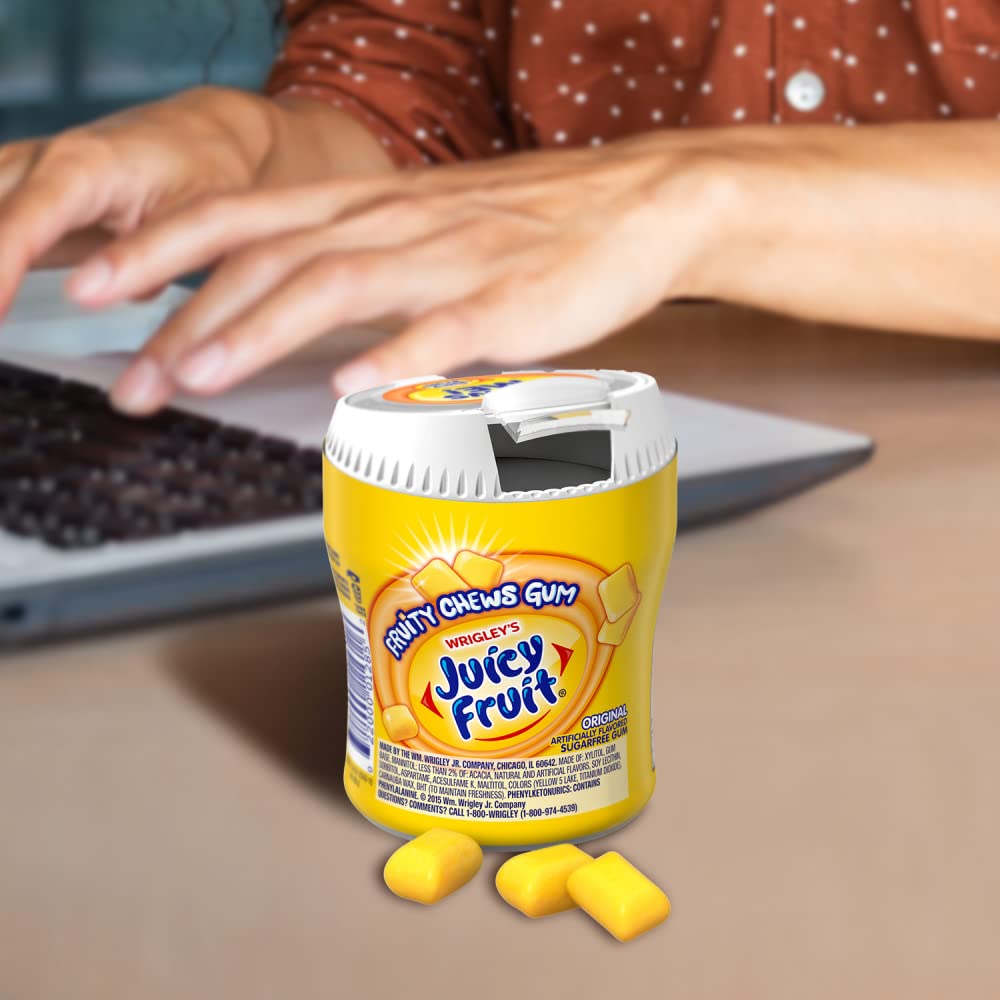 JUICY FRUIT Sugar-Free Gum – 40 Pieces per Bottle, Pack of 6 | Juicy Fruit Gum